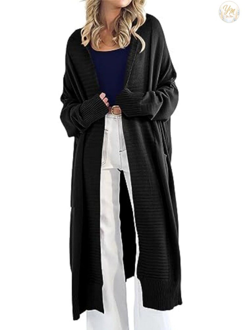 Oversized Chunky Knit Long Cardigan Sweater Coat for Women with Pockets